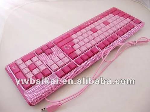 hello kitty rosa de cristal de teclado de la computadora-Teclados ...