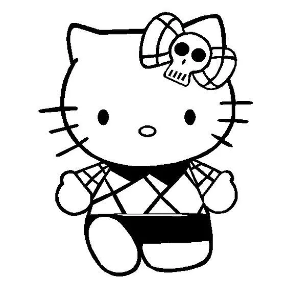 Hello Kitty To Color | Emo Hello Kitty Coloring Pages | Hello ...