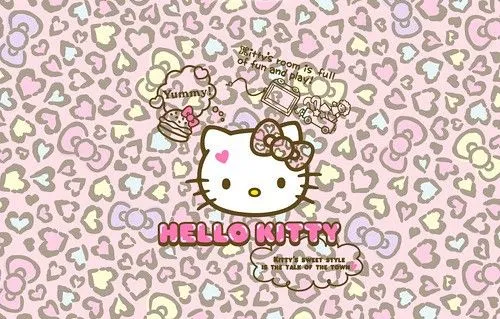 Hello-Kitty-Wallpaper-With-Bows-And-Leopard-Print-Kawaii ...