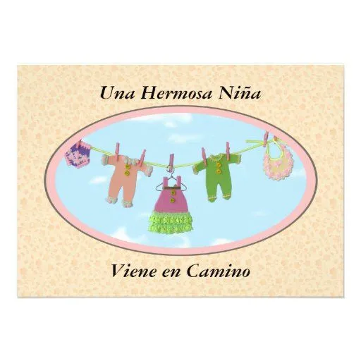 Una Hermosa niña Viene en Camino / baby shower Personalized Invite ...