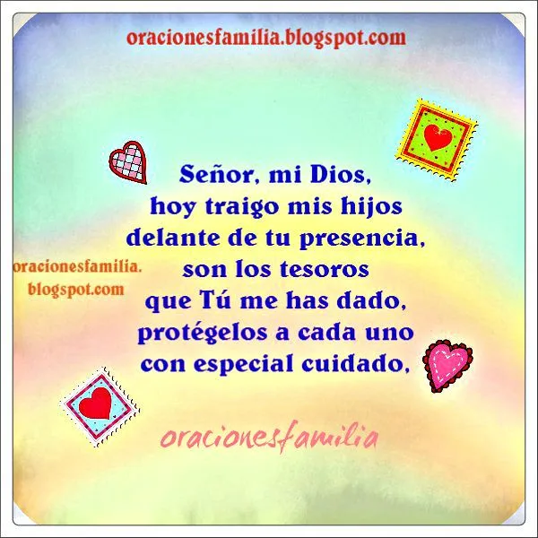 Hermosa Oración por los Hijos en Oraciones de Familia | Oraciones ...