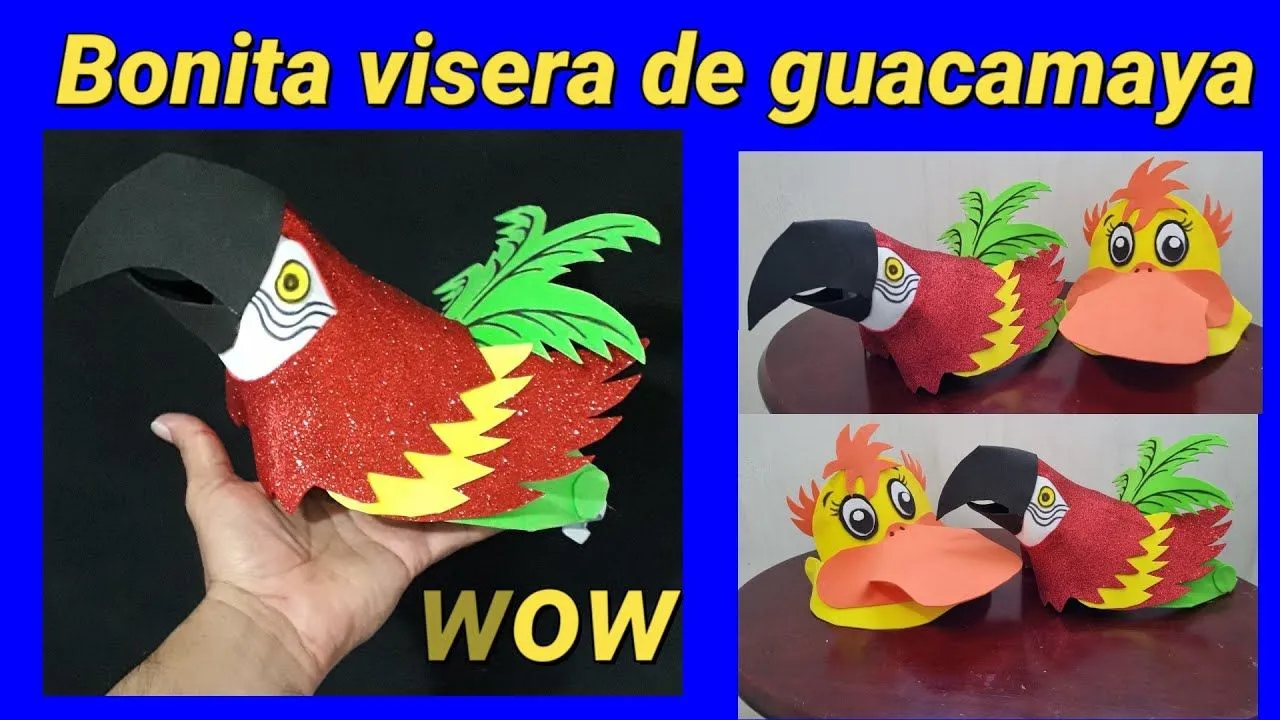 Hermosa visera Guacamaya hecha de Foami - YouTube