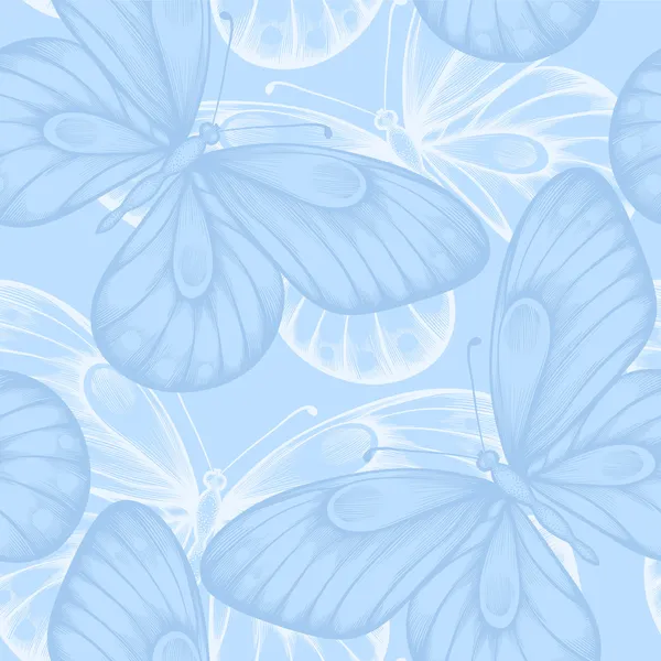 hermoso fondo transparente con mariposas azules — Vector stock ...