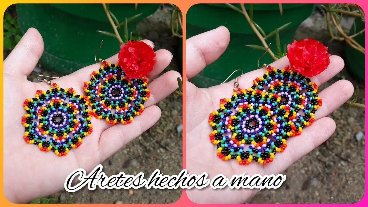 HERMOSOS ARETES EN MOSTACILLA (paso a paso) | Diy seed bead earrings, Beaded earrings tutorials, Beaded jewelry patterns