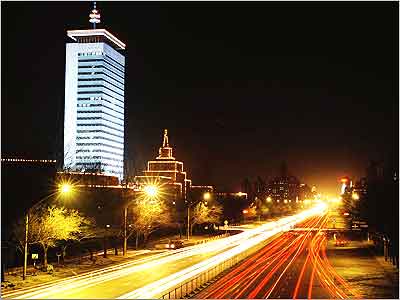 Los hermosos paisajes nocturnos de Beijing_China.