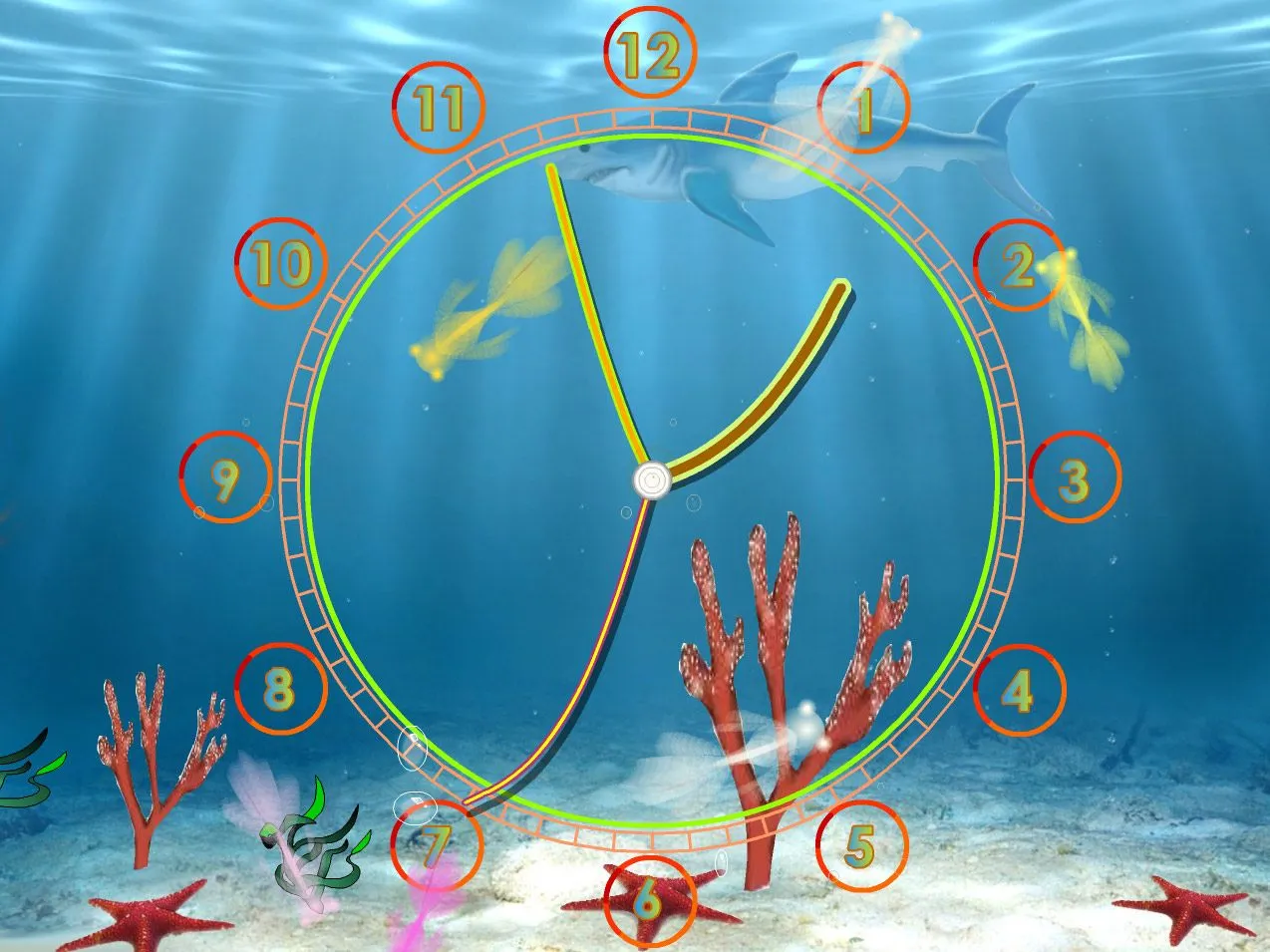 Protector de Pantalla de Acuario con reloj. (Aquarium Clock ...