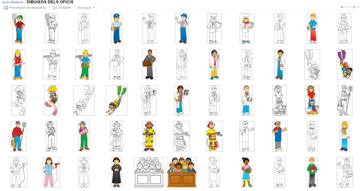 Herramientas de oficios para colorear - Imagui