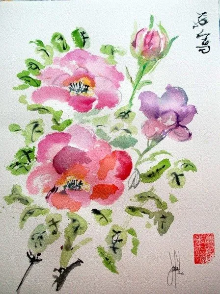  ... de Herrero (Herrero´s Wonderful watercolors): Dos dibujos chinos