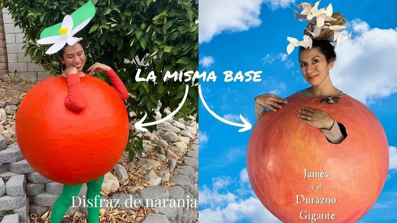 Hice dos disfraces con la misma base…otra ves :) Disfraz de naranja y  durazno - YouTube