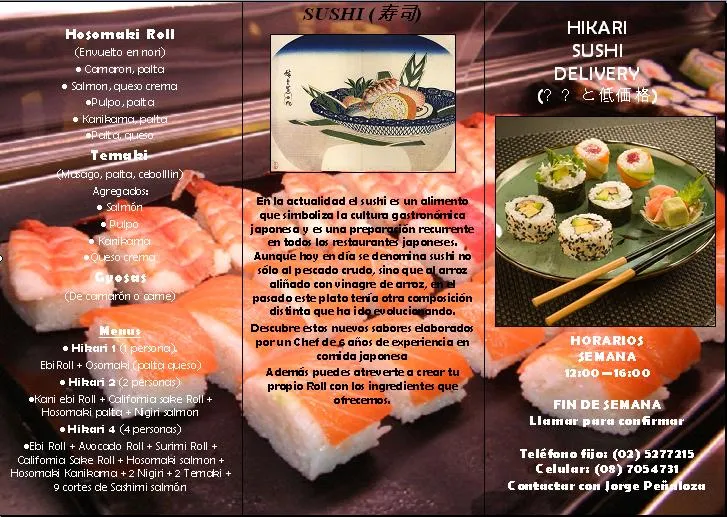 hickari sushi delivery: Carta de prosuctos (Hickari sushi delivery)