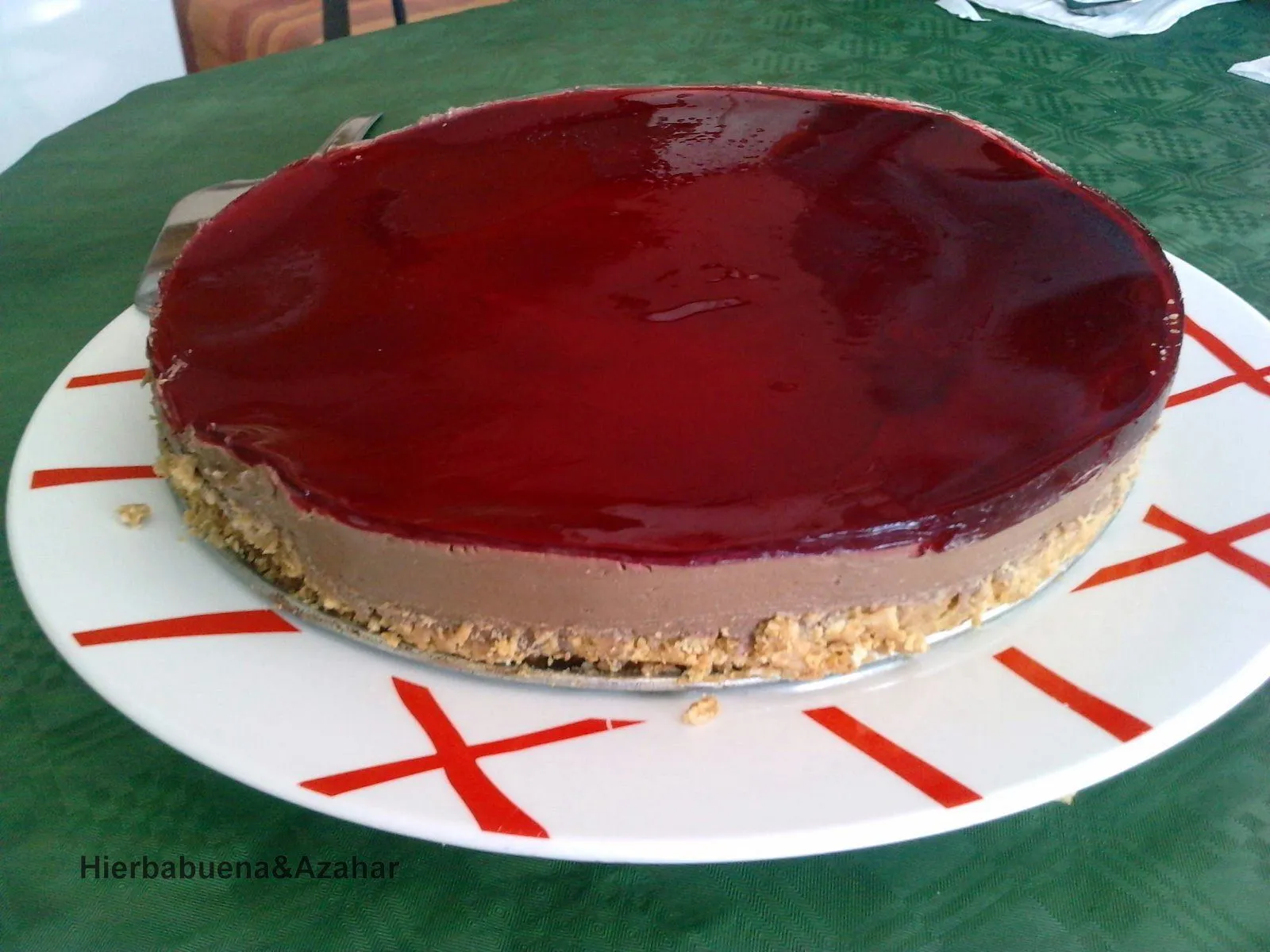 Hierbabuena y azahar: TARTA DE QUESO, CHOCOLATE Y GELATINA