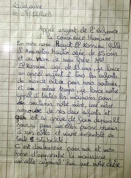 La hija y el hijo de Haidar piden tu apoyo - otromundoesposible