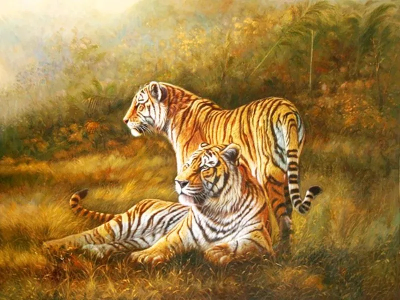  ... hiperrealismo dibujo de animales paisajes naturales con tigres