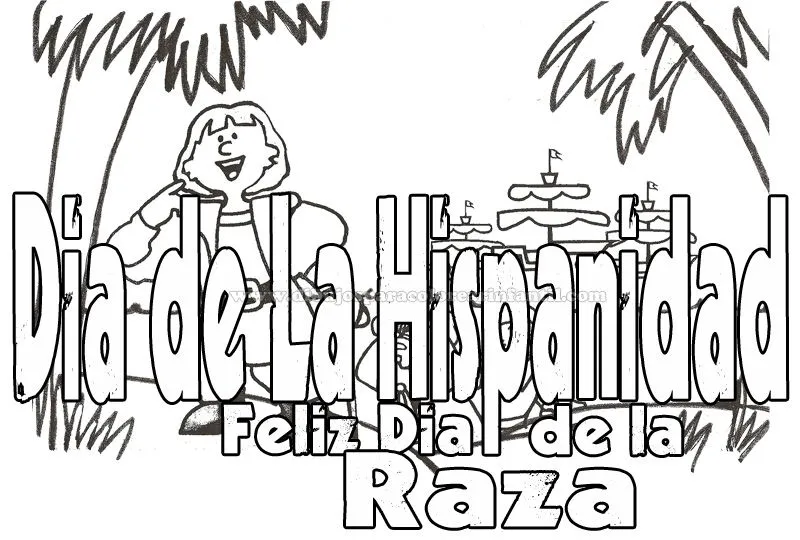 Dia de la Hispanidad para imprimir y colorear ~ Dibujos para ...