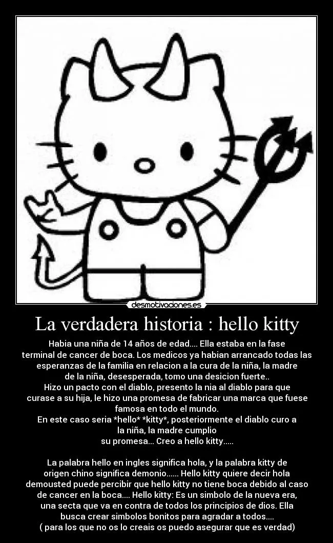 La verdadera historia : hello kitty | Desmotivaciones