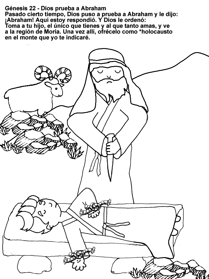 Historia del Sacrificio de Isaac para colorear ~ Dibujos ...