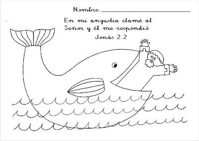 Historias Biblicas para Colorear: Jonás y la Ballena ~ Mi vida sin ...