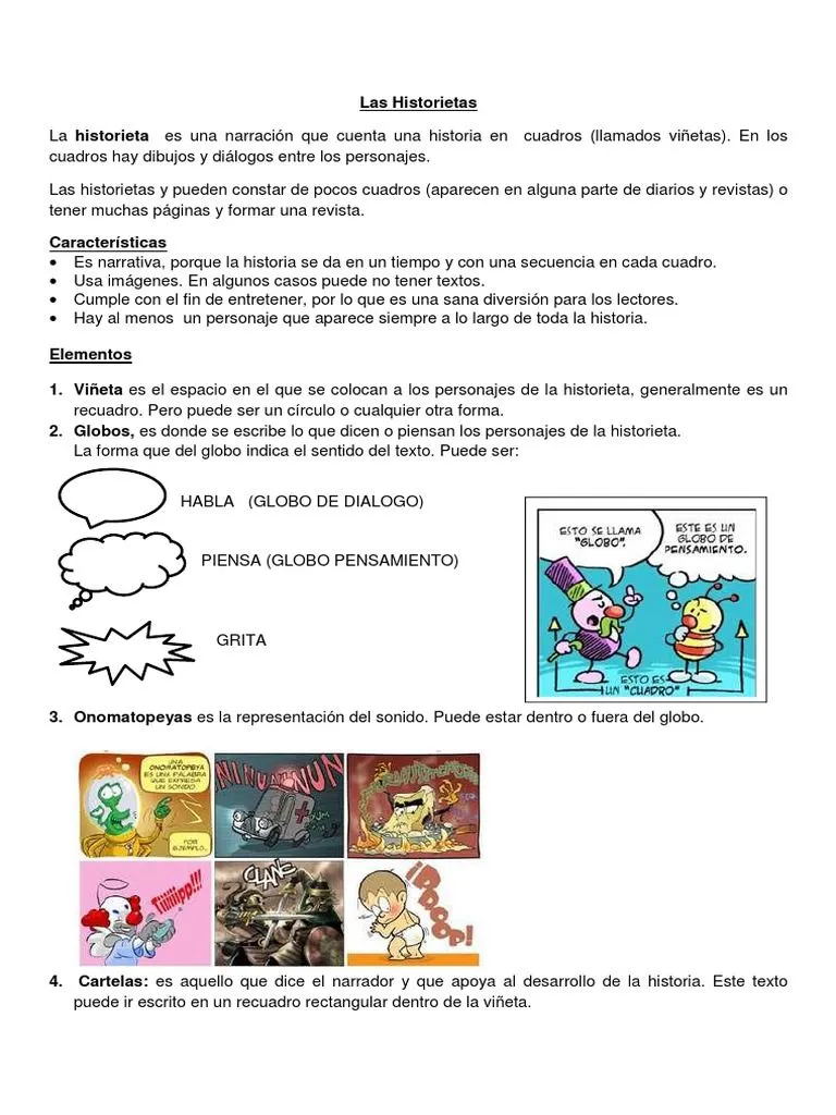 La Historieta Ejercicios para 2do y 3ro de Primaria PDF | PDF