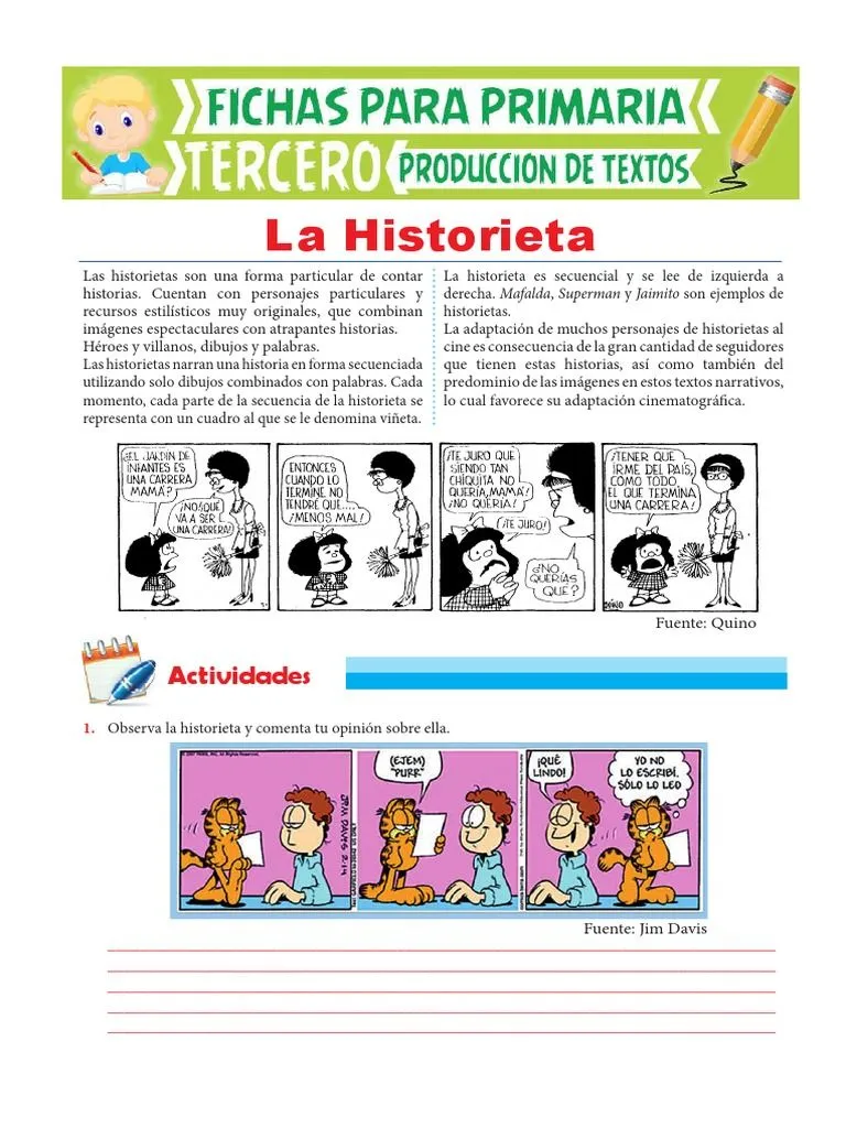 Que Es La Historieta para Tercero de Primaria | PDF | Cómics