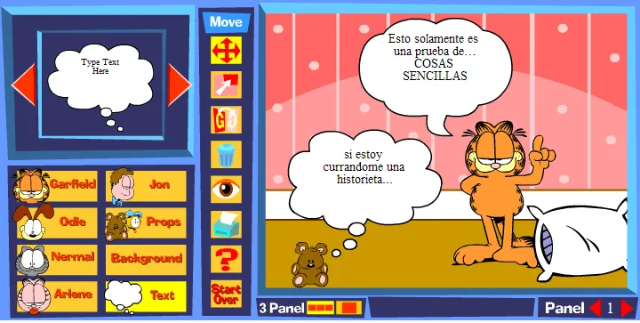 Construye tu propia historieta de Garfield