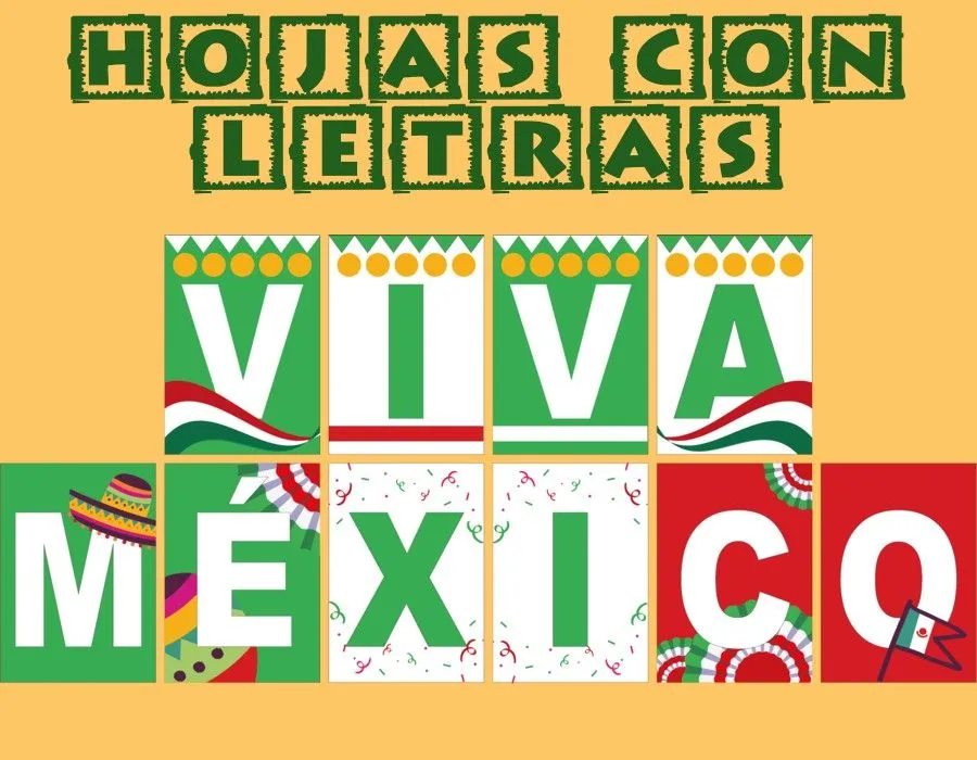 Hojas con Letras grandes de Viva México PDF gratis