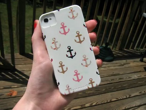 Hola marinero! Anclas náuticas femeninas del vint iPhone 4 Funda ...