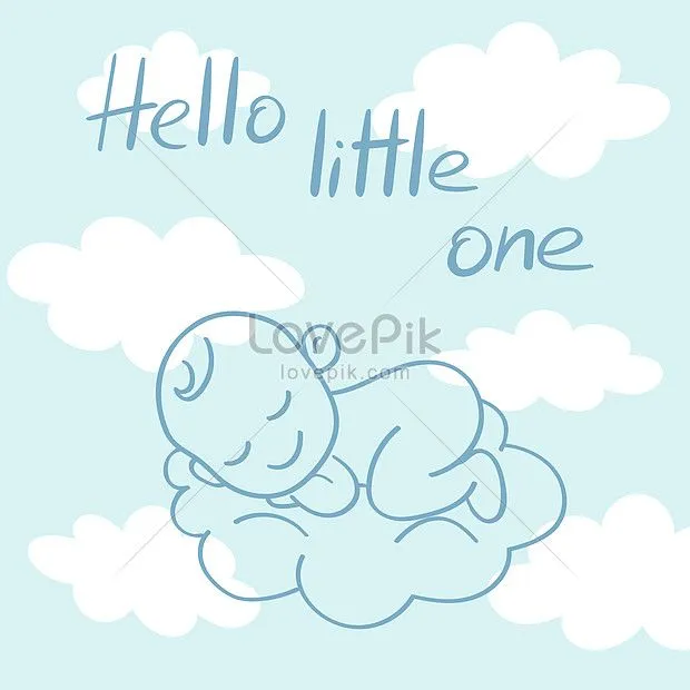 Hola Pequeña Tarjeta De Felicitación Para Baby Shower Bebé Durmiendo En Una  Nube Emblema De Un Parto | PSD ilustraciones imagenes descarga gratis -  Lovepik