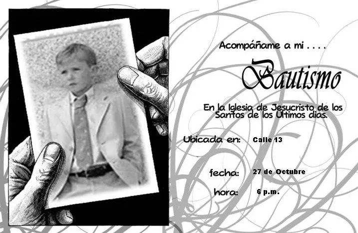 Holamormon2: Invitacion para Bautismo en blanco y negro