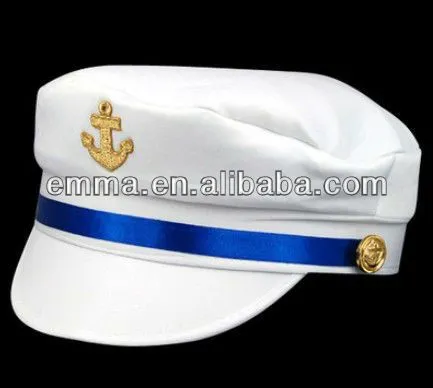 Hombre mujer Unisex blanco del capitán sombrero de marinero del ...