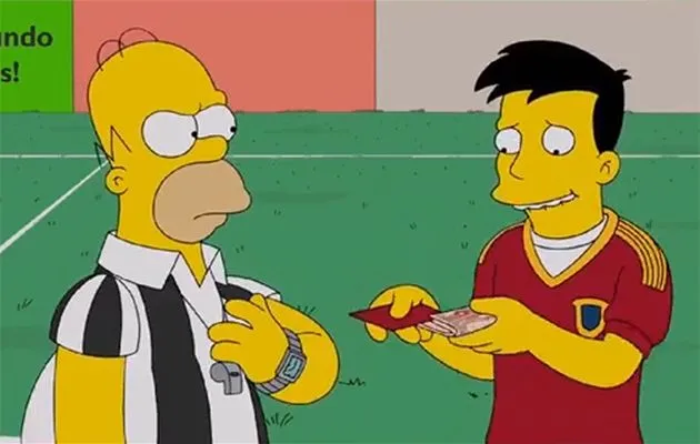 Homero Simpson causa polémica por YouTube como árbitro de futbol ...