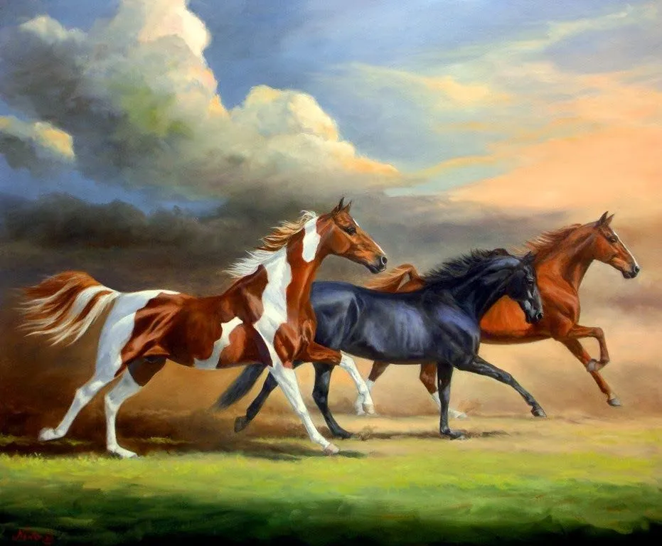 Homus Art: Paisajes con Caballos del Pintor Jeanne Newton Schoborg (