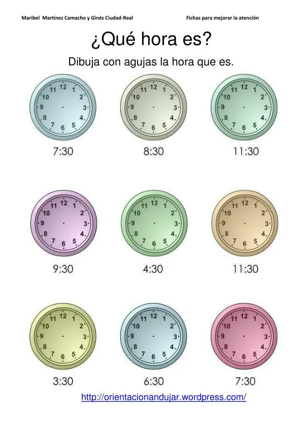 Qué hora es? digital a analógico -Orientacion Andujar