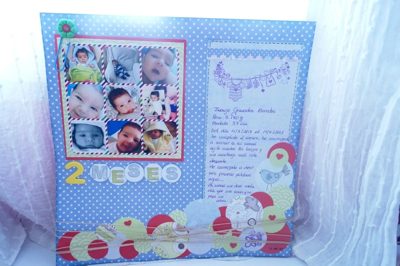 La hora del scrapbooking: Álbum 12 meses: ya en los 2 meses ...