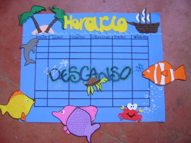 Horario de clases en foamy - Imagui