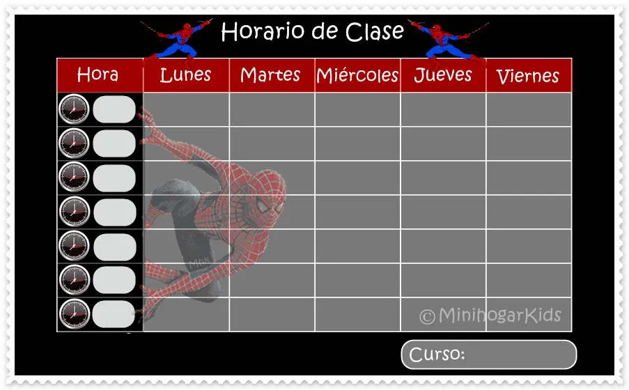 Horario de clases para imprimir de monster high - Imagui