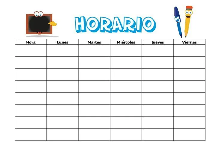 Horario para estudiantes 1, listo para imprimir o para ...