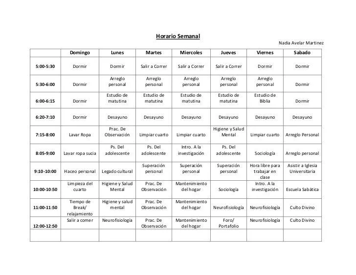 Horario Semanal