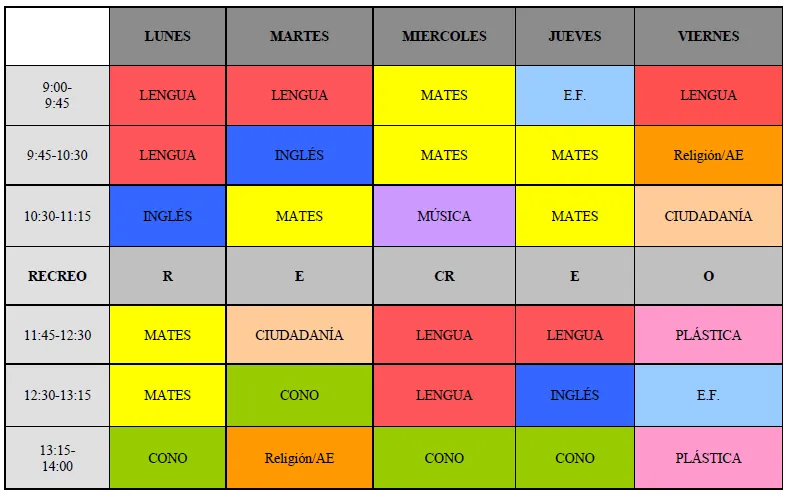 Muestras de horarios de clases decorados - Imagui