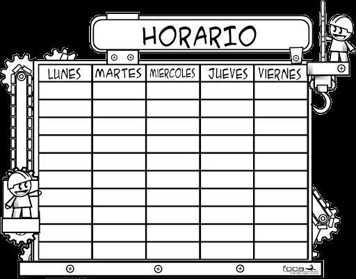 Horarios de clase para imprimir