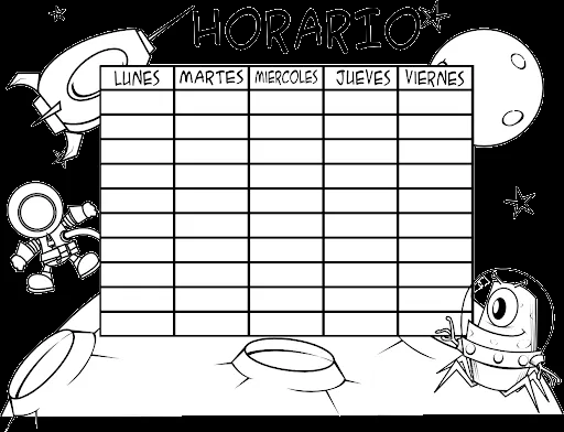 Horarios de clase para imprimir