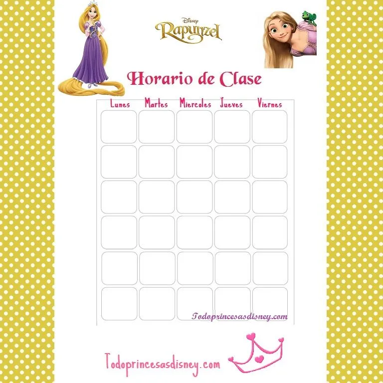 Horarios de Clase de Princesas Disney – Princesas Disney