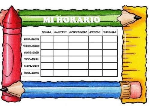 horarios y marcos para word | Spanish