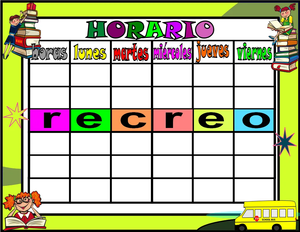 Nuevos horarios y planificadores tb en formato editable. Infantil ...