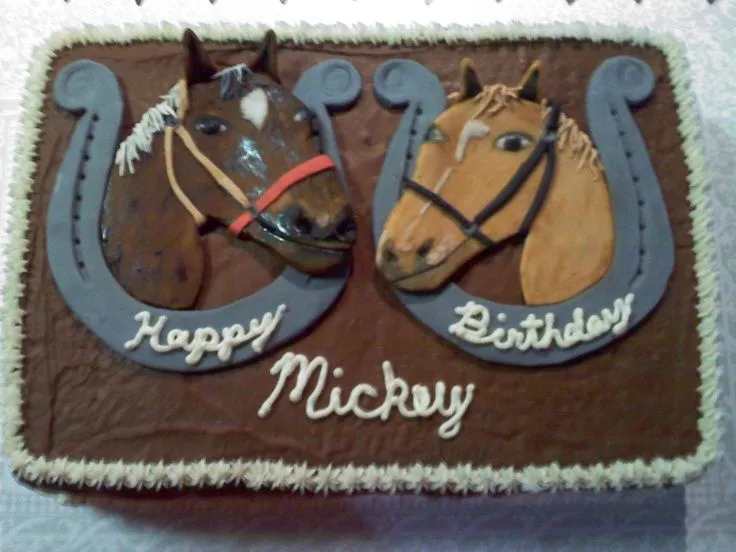 2 HORSES WITH HORSESHOES CAKE | Pasteles Vaqueros | Pinterest