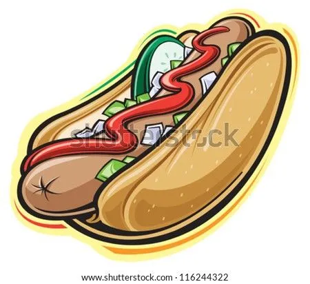 Hot Dog Ilustración vectorial en stock 116244322 : Shutterstock