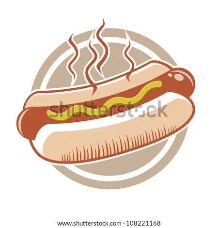 Hot Dog In A Badge Ilustración vectorial en stock 108221168 ...