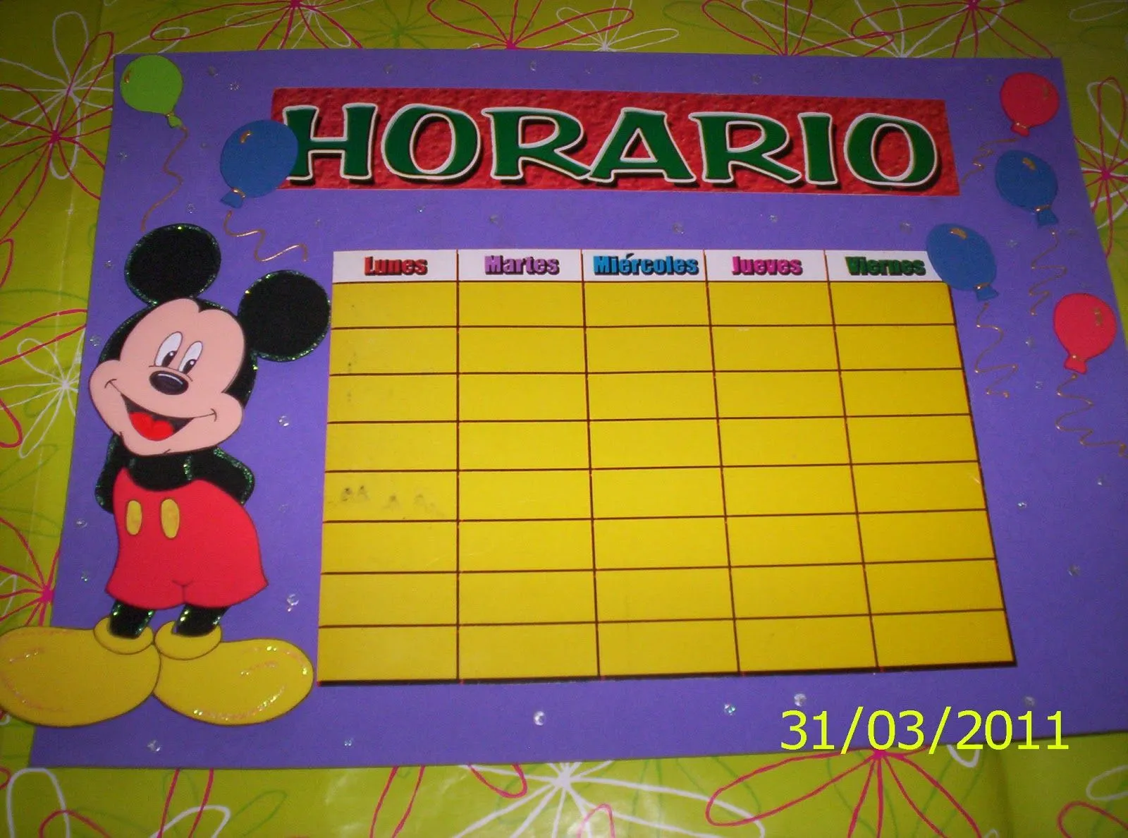 Etiquetas: Horarios de clases.