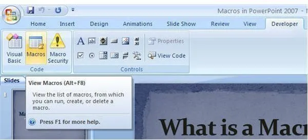 How to Create a Macro in Microsoft PowerPoint 2007