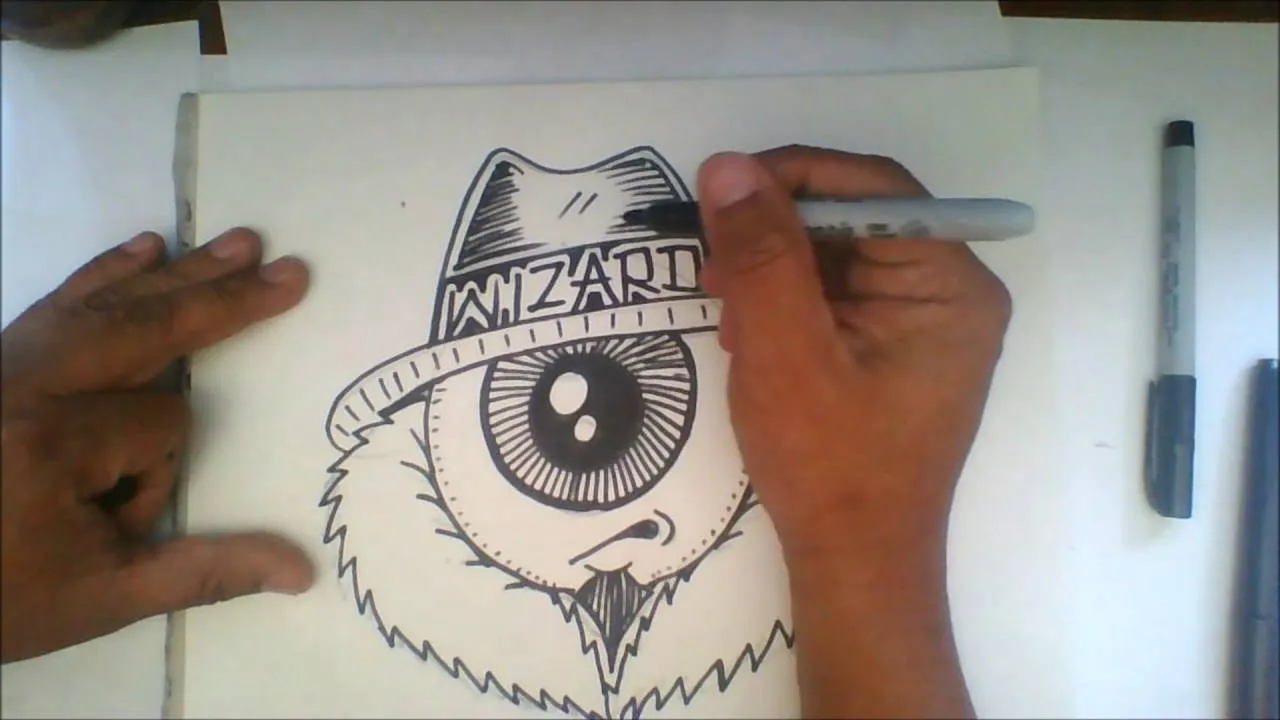 How to draw graffiti character '' one eye cholo'' - Como dibujar un cholo -  YouTube