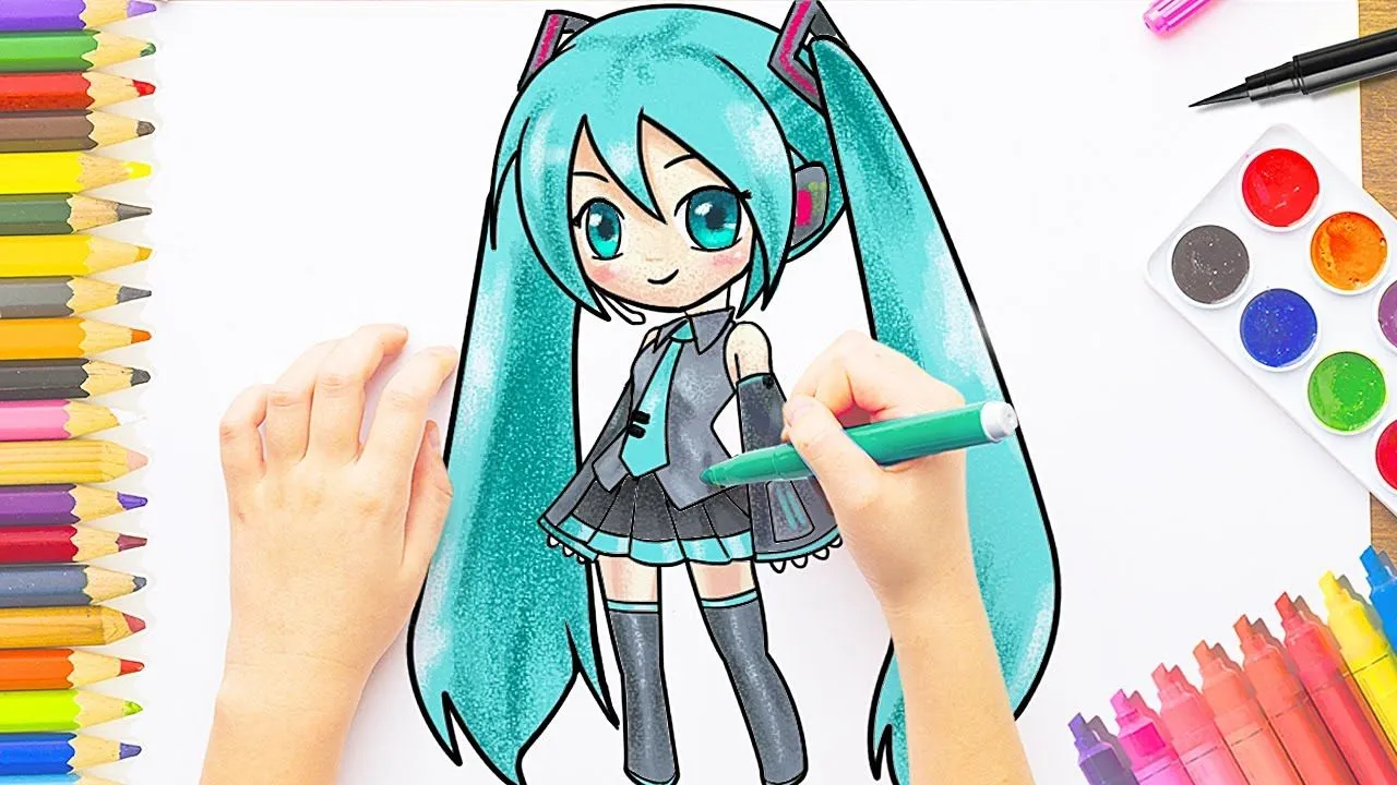 How to draw hatsune miku step by step easy - YouTube